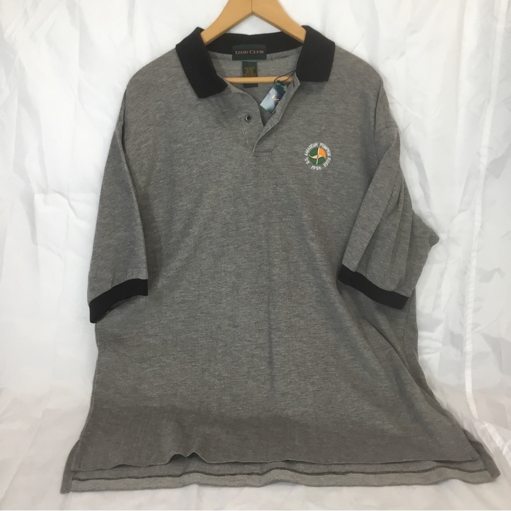 VTG NEW Izod Club Polo 96 Amateur Pumpkin Ridge XL Golf TIGER WOODS WON Black